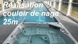 Réalisation Lynéo Piscines  Couloir de nage 25m [upl. by Kroy]