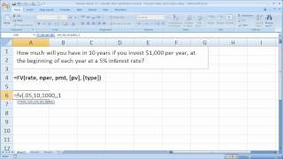 Finance Basics 11  Annuity Due Calculation in Excel  Present Value and Future Value [upl. by Anilorac]