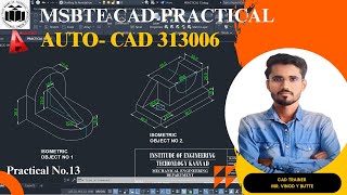 Practical No 13 Drawing isometric views of given two objects [upl. by Auhs]