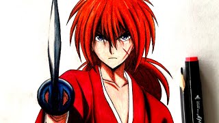 How To Draw Kenshin Himura  Rurouni Kenshin  Step By Step  anime drawing draw [upl. by Ardnoed]