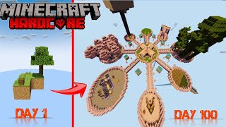 I survived 100 days on skyblock in Minecraft PE [upl. by Lacim]