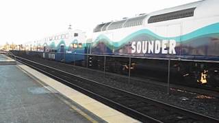 Sounder train arrivingdeparting Puyallup [upl. by Azmuh]