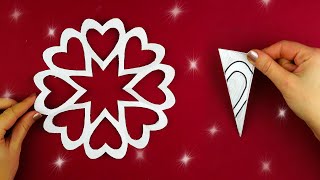 How to make a paper snowflake easily and quickly Paper cutting design [upl. by Bathelda]