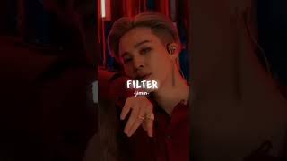 BTS JIMIN  FILTER Lyrics  Jimin Filter performance Jimin Filter Ytshorts shorts [upl. by Lletnahc451]