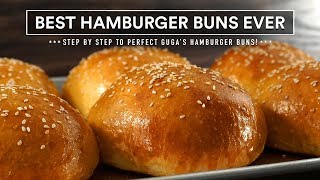 Most AMAZING HAMBURGER BUNS recipe ever  GugaFoods [upl. by Schapira]