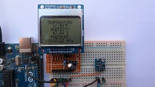 Arduino weather station with BME280 sensor and NOKIA 5110 LCD [upl. by Yessej]