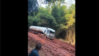 Trailer vs dangerous muddy roads automobile trucks trailer [upl. by Yendyc591]