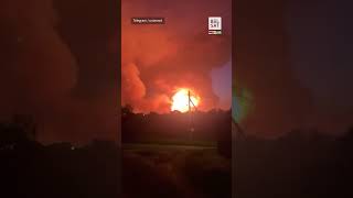 Powerful 💥 explosion at Russian ammunition depot work of the Armed Forces of Ukraine shorts [upl. by Eirena]