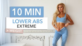 10 MIN LOWER ABS EXTREME  with weight or DIY ankle weight I Pamela Reif [upl. by Anisah]