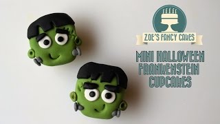 Mini Halloween Frankenstein cupcakes How To Cake Tutorial treats ideas [upl. by Niriam701]