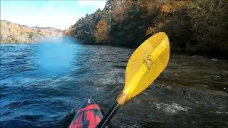 Kayaking the Mollidgewock Rapids on the Androscoggin River at 2000cfs [upl. by Siroval]