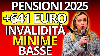 🚨AUMENTI PENSIONI 2025 Ecco i Nuovi Importi Pensioni Invalidità Minime e Basse [upl. by Leland]