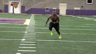 UNI Football Pro Day  Varmah Sonie  catching drills [upl. by Jacinda]