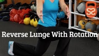 How to Do Reverse Lunge With Rotation  SleekStrong With Rachel Cosgrove [upl. by Strohl303]