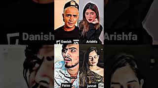 Danish zehen vs Arishfa khan vs jannat zubair vs faisu shote reels jannatarishfadanishfaisu [upl. by Ykcim]