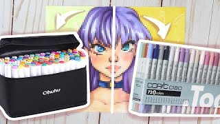 Ohuhu Markers Vs Copic Markers  Marker Review [upl. by Tahmosh681]