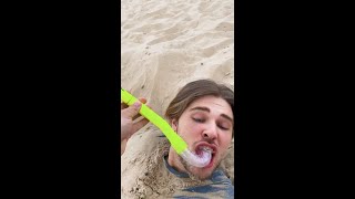 Beneath the Sand Prank – Hidden Surprise 🏖️ Hilarious [upl. by Littell]