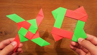 How To Make a Paper Transforming Ninja Star 2  Origami [upl. by Akenom]