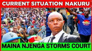 DRAMA in NAKURU Law Court as Maina Njenga Supporters Block Roads Singing Mau Mau songs [upl. by Coulter]