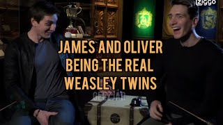 james and oliver phelps being the real weasley twins for 4 minutes straight [upl. by Evans]