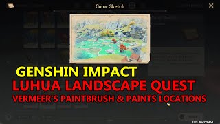 Genshin Impact Luhua Landscape  Vermeers Paintbrushes and Paints Locations  Strange Rock [upl. by Fawcett]