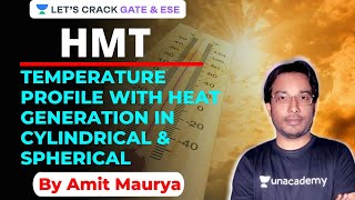 Temperature Profile with Heat Generation in Cylindrical amp Spherical  HMT  GATEESE 2021  Amit Sir [upl. by Gayel]