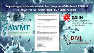 Empfehlungen zur intensivmedizinischen Therapie von Patienten mit COVID19 Version 02 [upl. by Idou]