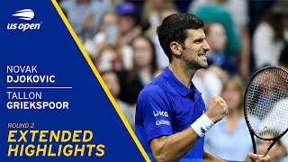 Novak Djokovic vs Tallon Griekspoor Extended Highlights  2021 US Open Round 2 [upl. by Lilias317]