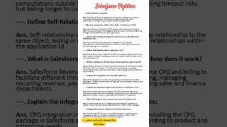 Salesforce CPQ Interview Questions interview salesforcefighters [upl. by Tannie209]