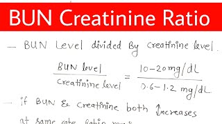 Bun creatinine ratio [upl. by Juster]