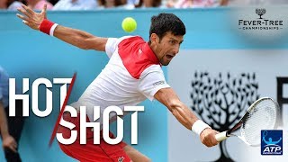 Hot Shot Djokovic Sprints For Sublime Pass At Queens Club 2018 [upl. by Akinwahs382]