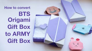 How to convert BTS Origami gift box to ARMY gift box Li Kim Goh [upl. by Sall760]