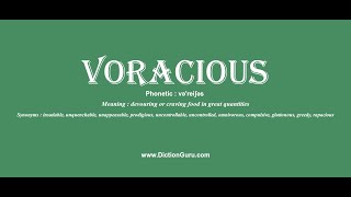 voracious Pronounce voracious with Meaning Phonetic Synonyms and Sentence Examples [upl. by Floris]