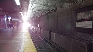 Train lights people moving in distance 3 seconds red line the T Boston MRBA underground [upl. by Cinderella168]