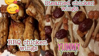 STEAMED CHICKEN WINGS AND BARBEQUE CHICKEN WINGSEASY RECIPE Mhyles vlog [upl. by Lleynod]