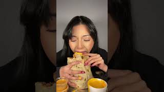 Giant burrito mukbang only bites mukbang asmr burrito ytshorts [upl. by Mittel]