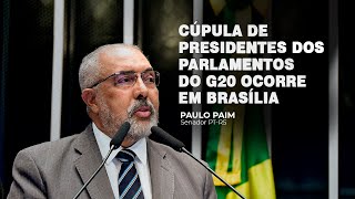 Cúpula de Presidentes dos Parlamentos do G20 ocorre em Brasília [upl. by Wendye618]