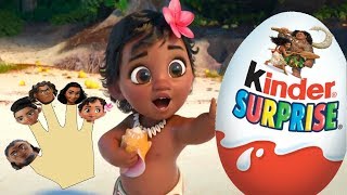 Moana Finger Family Nursery Rhymes For Kids Kinder Surprises Lyrics Songs [upl. by Eilime]