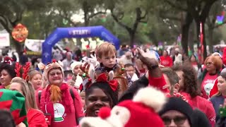 Metairie Christmas Run draws hundreds to Lafreniere Park [upl. by Einnod]