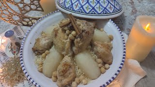 Recette plat de RECHTA pour el mawlid enabawi charif وصفةالرشتة بكل التفاصيل [upl. by Dorr752]