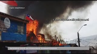 INCENDIO DEJÓ 29 PERSONAS DAMNIFICADAS EN IQUIQUE [upl. by Bernardo]