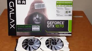 Galax GTX1070 EXOC Sniper White Unboxing And Mining Hashrate Review Zcash EthereumUBIQ [upl. by Jarib]