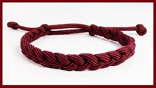 Easiest Adjustable One Strand Braided Paracord Bracelet Rastaclat Style [upl. by Shay299]