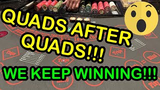 ULTIMATE TEXAS HOLD EM in LAS VEGAS QUADS AFTER QUADS AMAZING SESSION 🔥🔥 [upl. by Emelina]