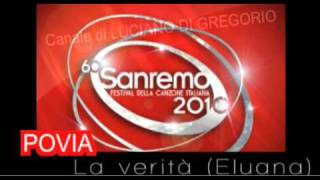 FESTIVAL DI SANREMO 2010  POVIA La verità  BELLISSIMA E COMMOVENTE [upl. by Ative]