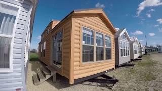 Log Cabin Tiny House Model 39ND by Forest River Park Models of Elkhart Indiana [upl. by Vinny]