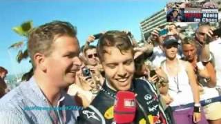 Sebastian Vettel  Poolparty nach MonacoSieg 2011 [upl. by Justin339]