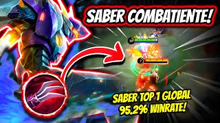 ¡SABER COMBATIENTE ES REAL SABER TOP 1 GLOBAL 952 WINRATE  MOBILE LEGENDS [upl. by Dewain237]