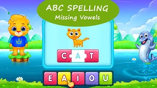 ABC Spelling and Phonics 5  Find the Missing Vowel with Lucas and Ruby  RV AppStudios Games [upl. by Aramahs94]