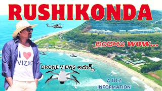 RUSHIKONDA BEACH  DRONE VIEWS  VIZAG  VISAKHAPATNAM  BOAT  PMR STYLE  MUTHYALA RAO [upl. by Eddana]